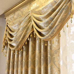 Curtain Tulle for Living Room Dining Bedroom Valance Luxury European Style Thickening Shading Modern Window Mantle Villa 210712