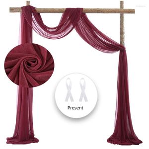 Cortina de arco de boda, tela, rosa claro, gasa roja, paneles de fondo para decoración de ceremonia y recepción