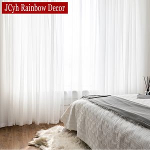 Curtain White Sheer Curtains For Living Room Window Transparent Voile Tulle Curtain Cortinas Wedding Drapes Home Decor Voilage Firanka 230615