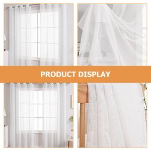 Rideau Fenêtre Sheer Rideaux Rideaux Blanc Voile Panneaux Cantonnière Écharpe Porte Chambre Transparent Tulle Décor Décoratif Ferme