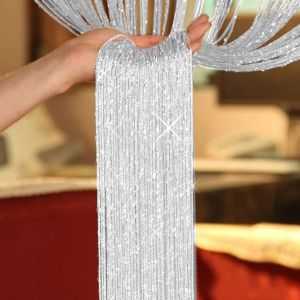 Rideaux 1x2m paillettes chaîne porte rideau perles diviseurs de pièce suspendus perlé frange tissu gland fenêtre panneau maison salon mariage décor