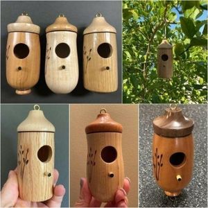 Rideaux faits à la main en plein air en bois, maison de colibri suspendue, balançoire, colibri pour maisons d'hirondelle, cadeau pour les amoureux des oiseaux, ornement de cour de maison