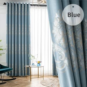 Rideaux de luxe Jacquard Hall rideaux pour salon salle à manger chambre cuisine en vente brodé Tulle fenêtres européen rose occultant