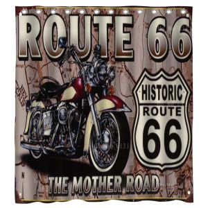 Rideaux en métal signes Cool rétro rouge moteur historique Route 66 la route mère Vintage Bord rideau de douche par Ho Me Lili