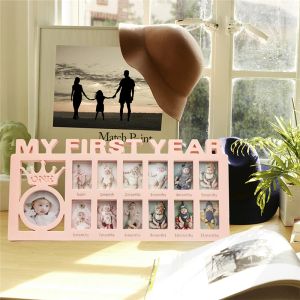 Rideaux My First Year Baby KeepSake Frame 012 mois Pictures Photo Frame Souvenirs Kids Growing Memory Gift