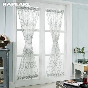 Rideaux NAPEARL Style européen rideaux de fenêtre courts pour draperie de porte pas cher prêt à l'emploi cuisine élégant panneau unique décor à la maison