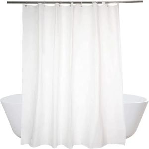 Rideaux Rideaux de salle de bain blancs de Style nordique, rideau de douche Peva imperméable, épais, couleur unie, écrans de bain sans moisissure avec crochet