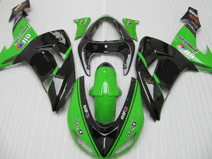 Kit de carénage de moto personnalisé pour KAWASAKI Ninja ZX10R 06 07 ZX 10R 2006 2007 Ensemble de carénages en plastique ABS vert noir + cadeaux KX14