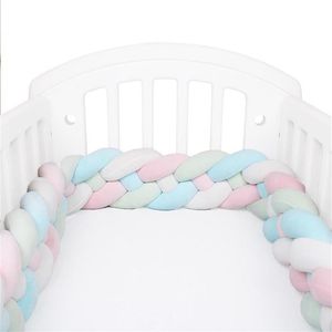 Cojín almohada decorativa 2 2 metros cama de bebé parachoques infantil trenza cuna cuna cojín nudo protector de cuna decoración de la habitación274t