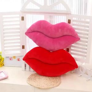 Cojín almohada decorativa grandes labios rojos cojín relleno muñeca de peluche asiento de coche hogar sala de estar dormitorio decoración regalo del día de San Valentín 231017