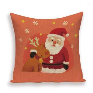 Coussin/oreiller décoratif joyeux Noël housses de coussin coloré arbre décoration jeter taie d'oreiller saint valentin présent bonhomme de neige Almo