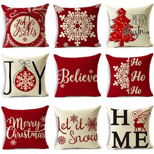 Coussin décoratif oreiller joyeux Noël couvre-lits 40 45 50 cm suédois Tomte Zigzag renne rouge taie d'oreiller pour canapé canapé décor à la maison 231017