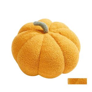 Cojín / Almohada decorativa Cojín para silla de oficina Púrpura Amarillo Blanco Forma de calabaza Cojines para decoración de Halloween Niños lindos Felpa T Dhahl