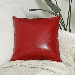 Cojín/almohada decorativa Color sólido PU Fundas de cojín de cuero para decoración Hogar Oficina decorativa / Coche / Sofá / Tiro