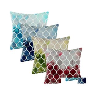 Coussin/Oreiller Décoratif Carré Nordique Ins Géométrique Taie D'oreiller Imprimé Numérique Flanelle Coussin Er Maison Canapé 45X45Cm Drop Delivery Otwi6