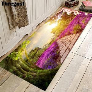 Cojín/Almohada decorativa Thregost Escénica Impreso Alfombras de cocina Antideslizante Felpudo absorbente Alfombras modernas para dormitorio Alfombra lavable a máquina 3D C