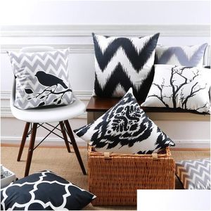 Cojín/almohada decorativa al por mayor estilo nórdico sofá sofá cojín en blanco y negro