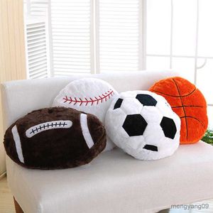 Cojín/cojín decorativo de felpa suave para sofá, cojín deportivo para sala de estar, decoración del hogar, cojín creativo de baloncesto en forma de fútbol, regalos R230629