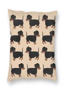 Cojín decorativo almohada lindo Dachshund cachorro patrón funda de cojín impresión 3D Wiener salchicha perro cuadrado funda para almohada de coche c9027096