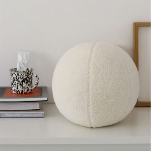 Coussin décoratif en forme de boule ronde, coussin en peluche pour décoration de maison moderne sur canapé et chaise, 35cm, 221109