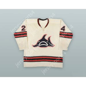 Personnalisé 1973-74 WHA TOM SERVISS 24 LOS ANGELES SHARKS MAILLOT DE HOCKEY BLANC NOUVEAU Top cousu S-M-L-XL-XXL-3XL-4XL-5XL-6XL