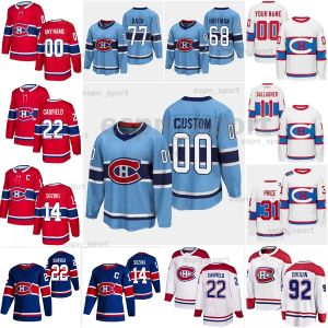 Personalizado Hombres mujeres jóvenes Reverso Retro Montreal Hockey Canadien 22 Cole Caufield 77 Kirby Dach 34 Jake Allen 63 Evgenii Dadonov 31 Carey Price 11 Brendan Gallagher