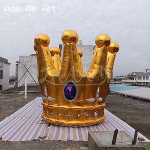 Modèle de couronne dorée gonflable personnalisé de 3 mètres, pour décoration d'événements et de carnaval