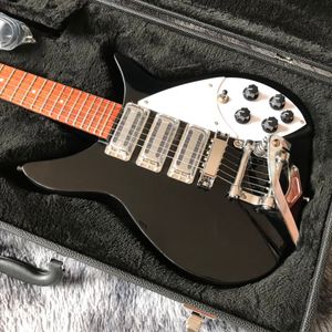 Guitarra eléctrica 325 personalizada con 3 pastillas en negro con estuche rígido Cualquier forma de cuerpo se puede personalizar