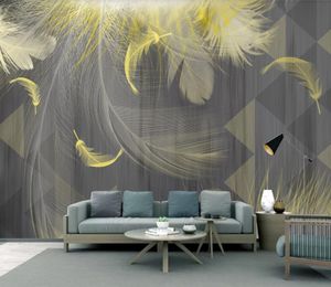 Papel tapiz en 3D personalizado Mural estilo europeo Genométrico Golden Murales Murales Fondo Fondos de pantalla Sala de estar Dormitorio Pegatinas de pared Decoración