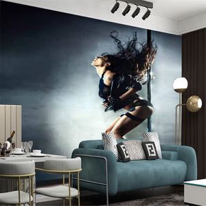 Papier peint 3d personnalisé, magnifique danseuse de pôle Sexy, classique, salon, chambre à coucher, décoration de maison, peinture murale, 274D