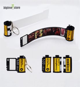 Custom 5 Foto de llave personalizada álbum de imágenes Camina colorida Film Sublimation Roll Keychain Multiphoto Key Rings Vintage retro