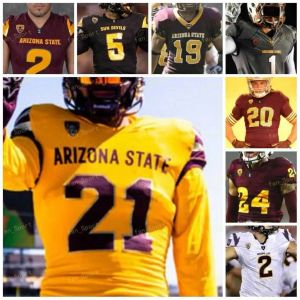 Maillot de football universitaire personnalisé Arizona State ASU NCAA 26 Eno Benjamin 11 Brandon Aiyuk 84 Frank Darby 90 Jermayne Lole 20 Khaylan Kearse-Tho