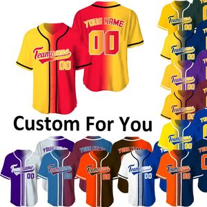 Jerseys de béisbol personalizados Hombres Camisa Sublimación Espacios en blanco Equipo / Nombre Entrenamiento de béisbol Camisetas Uniforme deportivo Hombre Ropa de talla grande 240305