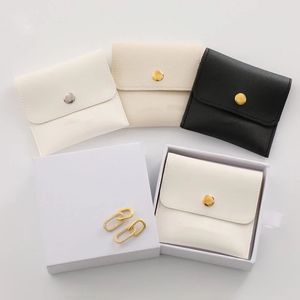 Empaquetado beige de encargo de las joyas del bolso de la bolsa de la joyería del cuero de la PU para el reloj y otros mini artículos