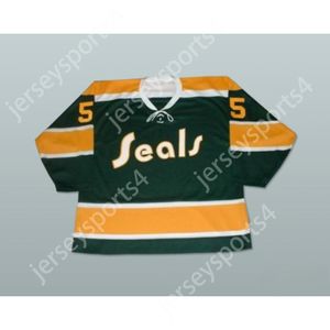 JERSEY DE HOCKEY CAROL VADNAIS 5 CALIFORNIA GOLDEN SEALS personalizado con costura superior S-M-L-XL-XXL-3XL-4XL-5XL-6XL