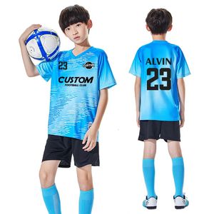 Camisetas de fútbol personalizadas para niños, uniformes de fútbol, chándal para niños y niñas, conjuntos de camisetas de fútbol, uniforme de fútbol transpirable para niños 240313