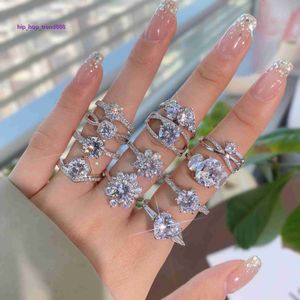 Conjuntos de anillos de compromiso de circonia cúbica con forma de pera y corazón de diamante personalizados, anillos de boda de plata de ley S925, joyería para mujer