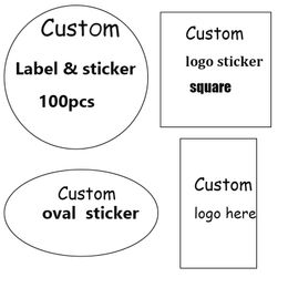 Autocollants de formes différentes personnalisées Étiquettes de logo de couleur imprimées Impression de nom de magasin coloré Emballage Papier vinyle en plastique Autocollants personnalisés transparents