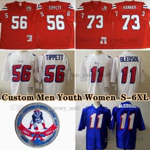 Custom DIY Vintage 56 Andre Tippett 1984 Maillots de football 12 Tom Brady 28 Curtis Martin 24 Ty Law 85 Nick Buoniconti 93 Richard Seymour 87 Ben Coates 54 Tedy Bruschi