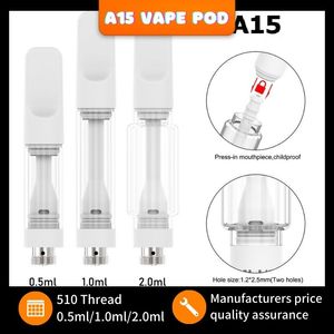 Ecig personnalisé en gros 0,5 ml 1,0 m 2 ml D8 D9 D10 Delta Oil Hhc Vaporisateur vide 510 fil réservoir de verre sans plomb Vape Atomiseur jetable en céramique huile Vape Pen Cartouche