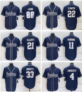 CUSTOM Ed Football Jersey Dallas''cowboys''men Femmes Jeunes Micah Parsons Ceedee Lamb Dak Prescott Elliott Blue Baseball Intouchable Je