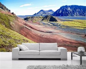 Papel de pared personalizado de alta definición, moderno, de Europa y Estados Unidos, tiro Real, gran río, montaña, paisaje nórdico