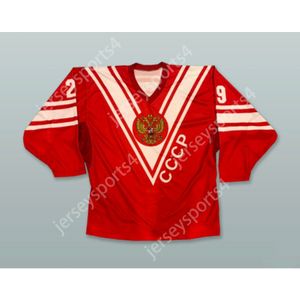 Fedorov personalizado 29 CCCP Russia Red Hockey Jersey Nuevo top S-M-L-XL-XXL-3XL-4XL-5XL-6XL