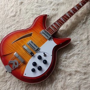 Guitarra eléctrica con tapa de arce flameado personalizada Rick Ricken 381 estilo 6/12 cuerdas