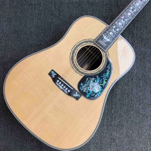 Custom Handmade Aaaaa All Solid Rosewood Wood Folk Acoustic Guitar Dreadnought Super Deluxe Superior D100 Guitar 550a Soundhole Pickup