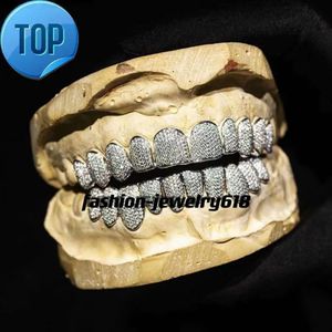 custom Hip Hop Jewelry 925 sterling silver diamond grillz Iced out Vvs Moissanite Grillz tooth socket silver teeth grillz gold silver rose gold teeth
