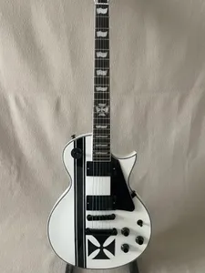 Custom Iron Cross SW Guitare électrique classique blanche