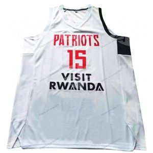 Custom J. Cole # 15 Visitez le maillot de basket-ball rwanda