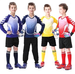 Custom Kids Men Goalkeeper Jersey Football Set Espesar Esponja Protector Portero Ropa de fútbol 240306