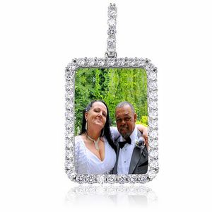 Pendentif photo fait sur mesure 14K Gold Argent Rosegold Rectangle Medallions Pendentif Collier pour hommes Femmes Cadeaux